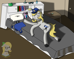 Size: 1670x1332 | Tagged: safe, artist:gray star, derpibooru exclusive, oc, oc:gray star, bee, insect, plushie, police, security guard, sleeping