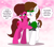 Size: 4000x3500 | Tagged: safe, artist:aarondrawsarts, oc, oc only, oc:brain teaser, oc:rose bloom, earth pony, pony, ask brain teaser, blushing, brainbloom, chest fluff, clothes, clothes swap, earth pony oc, female, flirting, headband, implied erection, jacket, male, oc x oc, shipping, straight