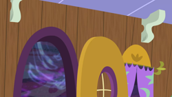 Size: 1280x720 | Tagged: safe, screencap, discordant harmony, g4, background, discord's house, door, liminal space, no pony, scenic ponyville