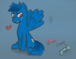 Size: 2704x2120 | Tagged: safe, artist:kitsune-2000, oc, oc only, pegasus, pony, crying, heartbreak, high res, phone, solo