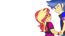 Size: 1280x720 | Tagged: safe, artist:eveart13, flash sentry, sunset shimmer, equestria girls, g4, female, male, ship:flashimmer, shipping, straight