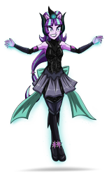 Size: 2184x3504 | Tagged: safe, artist:artemis-polara, starlight glimmer, equestria girls, g4, clothes, crown, floating, helmet, high res, horned helmet, jewelry, magic, magical geodes, regalia, s5 starlight, simple background, skirt, smiling, solo, transparent background