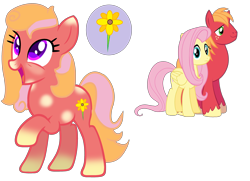 Size: 3232x2336 | Tagged: safe, artist:princessamara123, artist:xbubble-bases, big macintosh, fluttershy, oc, oc:lily, earth pony, pegasus, pony, g4, base used, coat markings, cutie mark, female, flower, gradient hooves, happy, high res, looking up, male, mare, offspring, open mouth, parent:big macintosh, parent:fluttershy, parents:fluttermac, raised hoof, ship:fluttermac, shipping, simple background, smiling, straight, transparent background, two toned mane, violet eyes