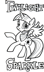 Size: 1072x1741 | Tagged: safe, twilight sparkle, alicorn, pony, g4, black and white, coloring book, female, grayscale, hearth's warming eve coloring book, mare, monochrome, rearing, solo, twilight sparkle (alicorn)