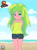 Size: 1920x2600 | Tagged: safe, artist:theminus, lemon zest, human, equestria girls, g4, arm behind back, beach, clothes, cloud, looking at you, ocean, sand, show accurate, sky, water, younger