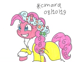 Size: 931x772 | Tagged: safe, artist:cmara, pinkie pie, spirit of hearth's warming presents, pony, a hearth's warming tail, g4, season 6, simple background, solo, traditional art