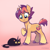 Size: 2048x2048 | Tagged: safe, artist:pfeffaroo, oc, oc only, oc:kettle chip, cat, pony, unicorn, g5, female, gradient background, high res, horn, mare, raised eyebrow, raised hoof, unicorn oc