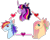 Size: 1280x1019 | Tagged: safe, artist:s0ftserve, fluttershy, rainbow dash, twilight sparkle, alicorn, bat pony, pegasus, pony, unicorn, g4, alternate design, bat ponified, fangs, female, flutterbat, flutterdashlight, headcanon, lesbian, polyamory, race swap, ship:flutterdash, ship:twidash, ship:twishy, shipping, simple background, story included, suggestive description, transparent background, twilight sparkle (alicorn)