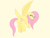 Size: 2224x1668 | Tagged: safe, artist:enzodoesart, fluttershy, pegasus, pony, g4, blushing, female, floppy ears, flying, looking down, low angle, mare, simple background, solo, spread wings, wavy mouth, wings, yellow background, yellow fur