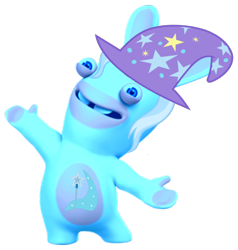 Size: 1026x1080 | Tagged: safe, artist:super-nick-2001, trixie, g4, abomination, clothes, cursed image, cutie mark, female, hat, it came from deviantart, not salmon, rabbid, shitposting, simple background, species swap, transparent background, trixie's hat, wat, wtf