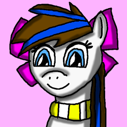 Size: 500x500 | Tagged: safe, artist:cyberothedge, oc, oc only, oc:breezy, earth pony, pony, bow, clothes, cute, digital art, fanart, female, looking at you, mare, msbreezy, scarf, smiling, smiling at you, solo, youtuber