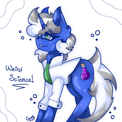 Size: 630x630 | Tagged: safe, artist:devvy, oc, oc only, oc:weird science, pony, unicorn