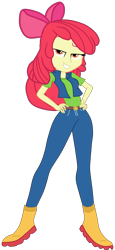 Size: 1900x4120 | Tagged: safe, artist:gmaplay, apple bloom, equestria girls, g4, female, hand on hip, older, older apple bloom, simple background, solo, transparent background