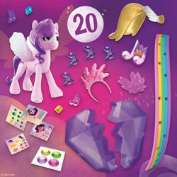 Size: 2000x2000 | Tagged: safe, pipp petals, pegasus, pony, g5, official, abstract background, adorapipp, cute, female, high res, mare, music notes, sticker, toy