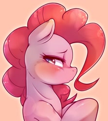 Size: 1820x2048 | Tagged: safe, artist:kurogewapony, pinkie pie, earth pony, pony, g4, blushing, embarrassed, looking back, ponk, simple background