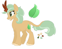 Size: 1400x1109 | Tagged: safe, artist:magicuniclaws, oc, oc only, kirin, female, magical lesbian spawn, offspring, parent:applejack, parent:rain shine, simple background, solo, transparent background