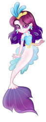 Size: 873x2329 | Tagged: safe, artist:cookiechans2, artist:serenasentryyt, queen novo, mermaid, equestria girls, g4, my little pony: the movie, base used, clothes, ear piercing, earring, equestria girls style, equestria girls-ified, fins, gradient hair, jewelry, piercing, solo, tail