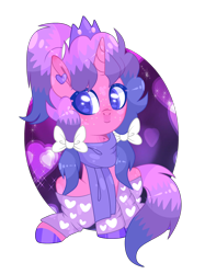Size: 2400x3210 | Tagged: safe, artist:lilywolfpie, oc, oc only, pony, unicorn, clothes, female, high res, mare, scarf, simple background, solo, transparent background