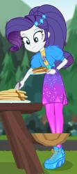 Size: 390x876 | Tagged: safe, screencap, rarity, equestria girls, g4, my little pony equestria girls: better together, wake up!, wake up!: applejack, cropped, food, pancakes, solo