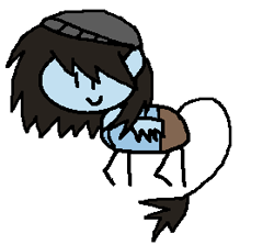 Size: 291x259 | Tagged: safe, artist:somecoconut, oc, oc only, oc:minerva, pegasus, pony, beanie, hat, pegasus oc, raised hoof, simple background, smiling, solo, stick figure, style emulation, white background