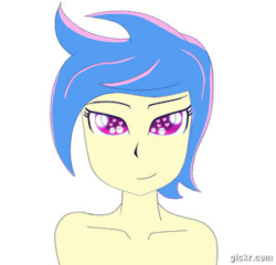 Size: 300x288 | Tagged: dead source, safe, artist:superiorinfamea, oc, oc only, equestria girls, g4, ahegao, animated, blushing, bust, eyelashes, eyes rolling back, female, gif, open mouth, simple background, solo, tongue out, white background