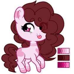 Size: 1448x1448 | Tagged: safe, artist:skyfallfrost, oc, oc only, earth pony, pony, chibi, female, mare, reference, simple background, solo, tongue out, transparent background