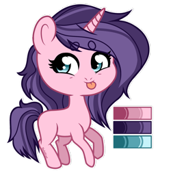 Size: 1448x1448 | Tagged: safe, artist:skyfallfrost, oc, oc only, pony, unicorn, chibi, female, mare, reference, simple background, solo, tongue out, transparent background