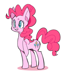 Size: 645x712 | Tagged: safe, artist:harleysartstuff, pinkie pie, earth pony, pony, g4, female, mare, open mouth, simple background, solo, white background