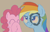 Size: 1955x1247 | Tagged: safe, artist:mandumustbasukanemen, pinkie pie, rainbow dash, pony, g4, griffon the brush off, my little pony: friendship is magic, atg 2021, crying, duo, eyes closed, hoof over mouth, ink, laughing, newbie artist training grounds, prank, smiling, smirk, tears of laughter, teary eyes