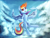Size: 3200x2400 | Tagged: safe, artist:sigilponies, rainbow dash, pegasus, pony, g4, cloud, female, flying, high res, looking at you, mare, multicolored mane, multicolored tail, open mouth, outstretched hoof, sky, solo, spread wings, underhoof, windswept mane, wings