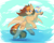 Size: 2500x2012 | Tagged: safe, artist:peachmayflower, oc, oc only, oc:aerion featherquill, pegasus, pony, beach, chest fluff, commission, ear fluff, female, high res, mare, ocean, solo, sports, underhoof, unshorn fetlocks, volleyball, water, ych result