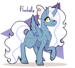 Size: 1024x925 | Tagged: safe, artist:shinupeppermint, oc, oc:fleurbelle, alicorn, pony, alicorn oc, bow, chest fluff, female, hair bow, horn, mare, one eye closed, simple background, solo, transparent background, wings, yellow eyes