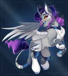 Size: 1920x2131 | Tagged: safe, artist:pvrii, oc, oc only, oc:storm, alicorn, bat pony, bat pony alicorn, pony, sphinx, curved horn, horn, leonine tail, male, nudity, sheath, solo, stallion, wings