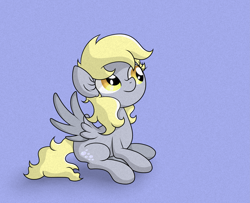 Size: 4917x3999 | Tagged: safe, artist:background basset, derpy hooves, pegasus, pony, g4, absurd resolution, female, mare, simple background, sitting, smiling, solo, spread wings, wings
