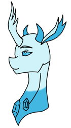 Size: 1855x3305 | Tagged: safe, artist:agdapl, changedling, changeling, bust, changedlingified, curved, horns, medic, medic (tf2), simple background, smiling, solo, species swap, team fortress 2, transparent background