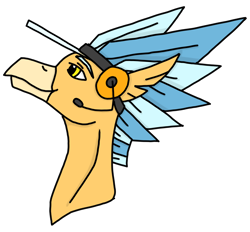 Size: 2874x2665 | Tagged: safe, artist:agdapl, hippogriff, bust, crossover, headworn microphone, high res, hippogriffied, looking up, male, scout (tf2), simple background, smiling, solo, species swap, team fortress 2, transparent background