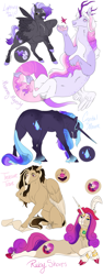 Size: 1200x3200 | Tagged: safe, artist:arexstar, oc, oc only, oc:crystal mourn, oc:lightning trail, oc:morning majesty, oc:ruby shores, oc:treasure trove, draconequus, pegasus, pony, unicorn, interspecies offspring, offspring, parent:captain hoofbeard, parent:daring do, parent:discord, parent:doctor caballeron, parent:rarity, parent:rolling thunder, parent:thunderlane, parent:tree of harmony, parents:daballeron, parents:double thunder, parents:hopebra, parents:treecord, simple background, white background