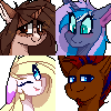 Size: 100x100 | Tagged: safe, artist:mediasmile666, oc, oc only, pony, animated, blinking, bust, gif, gif for breezies, picture for breezies, pixel art, simple background, transparent background