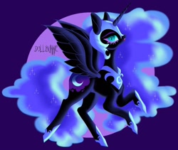 Size: 1440x1218 | Tagged: safe, artist:dollbunnie, nightmare moon, alicorn, pony, g4, ethereal mane, lidded eyes, looking at you, solo, starry mane