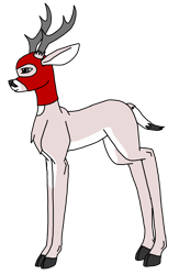 Size: 2595x3968 | Tagged: safe, alternate version, artist:agdapl, deer, antlers, colored, crossover, deerified, high res, male, mask, simple background, solo, species swap, team fortress 2, transparent background