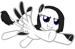 Size: 1280x840 | Tagged: safe, artist:agdapl, oc, oc only, pegasus, pony, base used, eyelashes, female, flying, grin, mare, pegasus oc, simple background, smiling, solo, transparent background, underhoof, wings