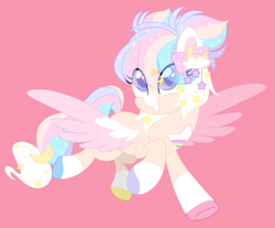 Size: 1201x993 | Tagged: safe, artist:owlity, oc, oc only, oc:custard, pegasus, pony, pastel, pigtails, solo