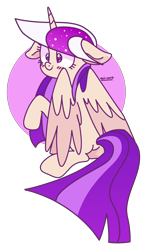 Size: 2344x3856 | Tagged: source needed, safe, artist:cherritoppu, oc, oc only, alicorn, pony, alicorn oc, ethereal mane, eyelashes, female, high res, horn, mare, raised hoof, simple background, solo, starry mane, transparent background, wings