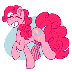 Size: 1024x1024 | Tagged: safe, artist:yourrdazzle, pinkie pie, earth pony, pony, g4, eyes closed, grin, ponk, raised hoof, simple background, smiling, solo, transparent background