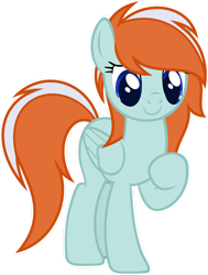 Size: 1024x1357 | Tagged: safe, artist:pegasski, oc, oc only, oc:mila, pegasus, pony, g4, female, hoof on chest, mare, pegasus oc, simple background, smiling, solo, transparent background