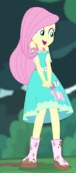 Size: 250x569 | Tagged: safe, screencap, fluttershy, equestria girls, g4, my little pony equestria girls: better together, stressed in show, stressed in show: fluttershy, cropped, female, open mouth, open smile, smiling, solo