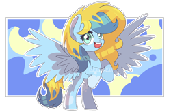 Size: 2452x1608 | Tagged: source needed, safe, artist:cherritoppu, oc, oc only, pegasus, pony, :d, pegasus oc, rearing, simple background, solo, spread wings, transparent background, wings