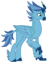 Size: 3121x4041 | Tagged: safe, artist:agdapl, oc, oc only, oc:blue, classical hippogriff, hippogriff, base used, hippogriff oc, simple background, smiling, solo, transparent background