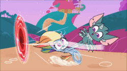Size: 1920x1080 | Tagged: safe, screencap, echo (g4.5), rainbow dash, twilight sparkle, alicorn, bat, pegasus, pony, g4.5, my little pony: pony life, portal combat, :o, absurd file size, absurd gif size, animated, bipedal, blinking, bread, device, epic fail, eyes closed, fail, female, food, gif, gotta go fast, gritted teeth, machine, male, malfunction, mare, o, o mouth, open mouth, portal, pulling, running, running in place, screaming, teeth, toast, toaster, trio, twilight sparkle (alicorn), wheel o feet, worried