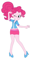 Size: 1660x3205 | Tagged: safe, alternate version, artist:gmaplay, pinkie pie, equestria girls, g4, ponytail, simple background, solo, transparent background